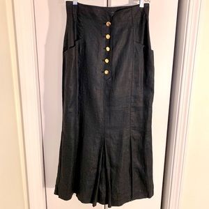 Louis Féraud Linen Navy Maxi Skirt